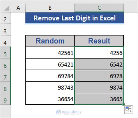 remove last digits in excel|Excel: Remove first or last characters (from left or right).